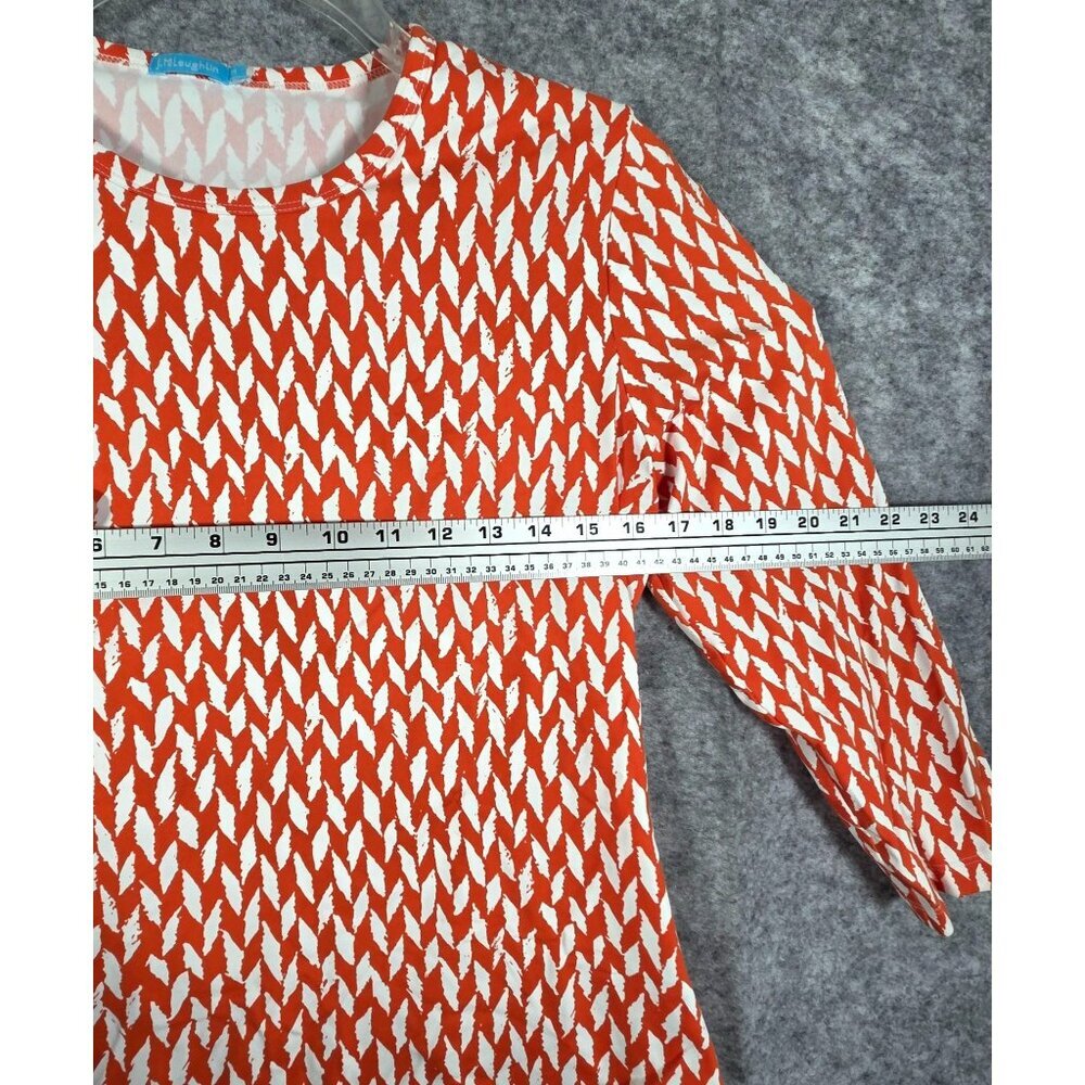 J. McLaughlin Catalina Cloth Knit Top 3/4 Sleeve Pullover Orange Women's Size M - Picture 3 of 8